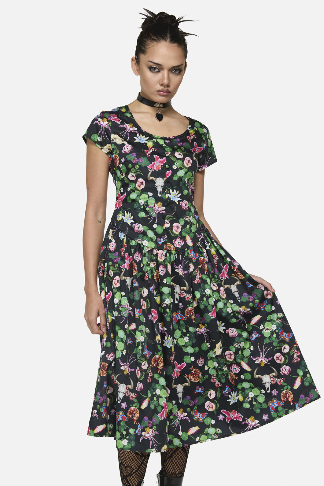 Black Friday - See No Evil Print Midi Dress - multi