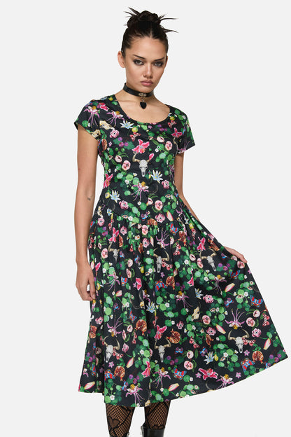 Black Friday - See No Evil Print Midi Dress - multi