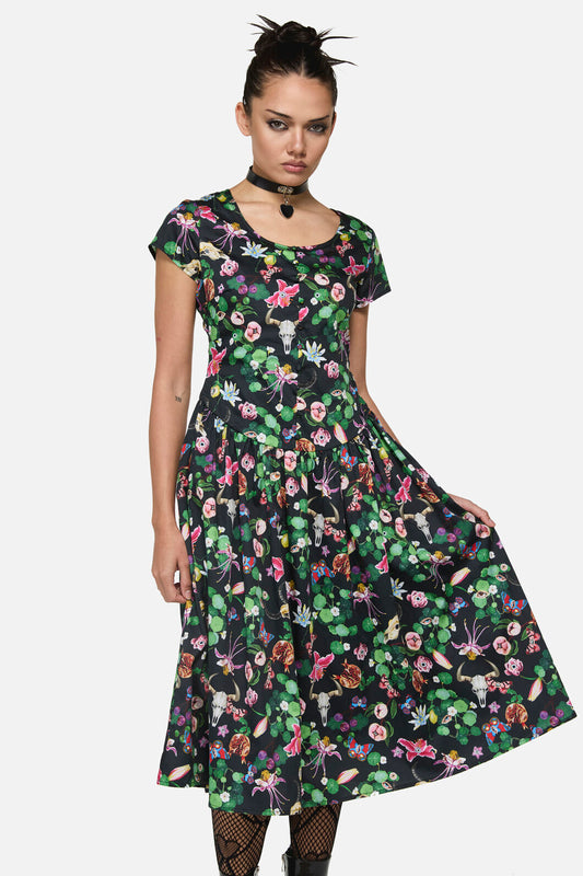 Black Friday - See No Evil Print Midi Dress - multi