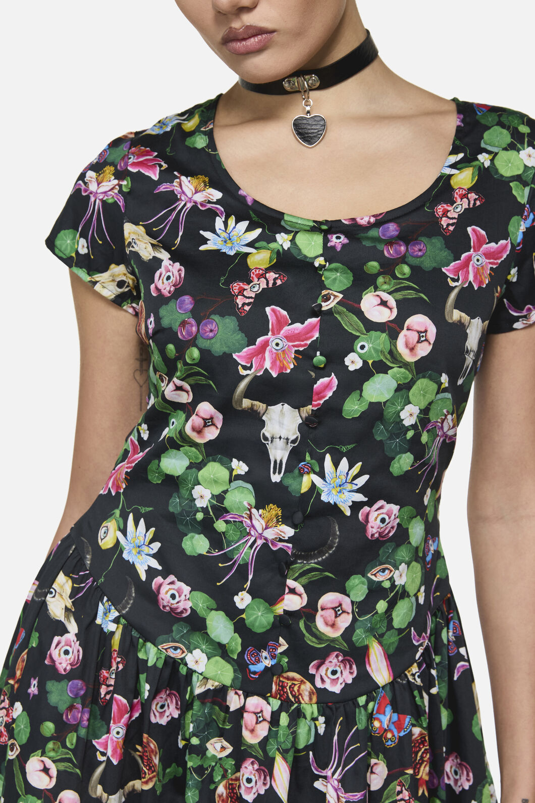 Black Friday - See No Evil Print Midi Dress - multi