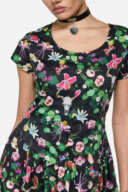 Black Friday - See No Evil Print Midi Dress - multi