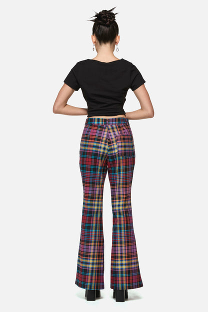 Black Friday - Nightminds Tartan Flare Pant - multi