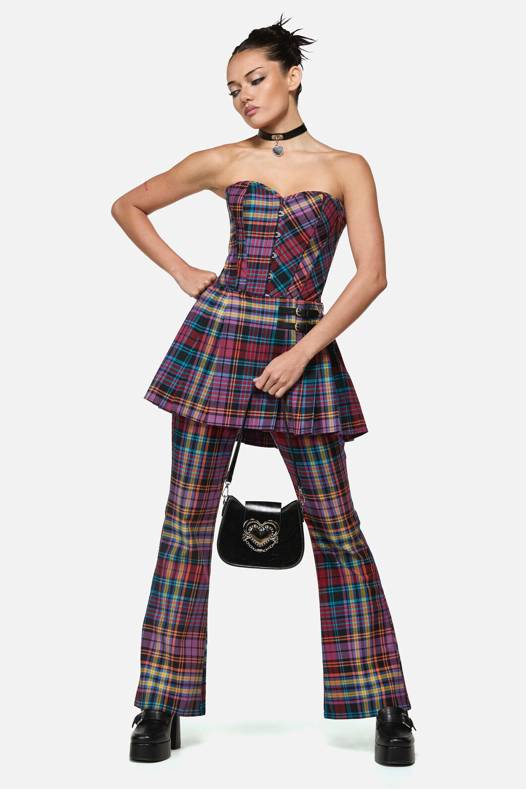 Black Friday - Nightminds Tartan Corset - multi