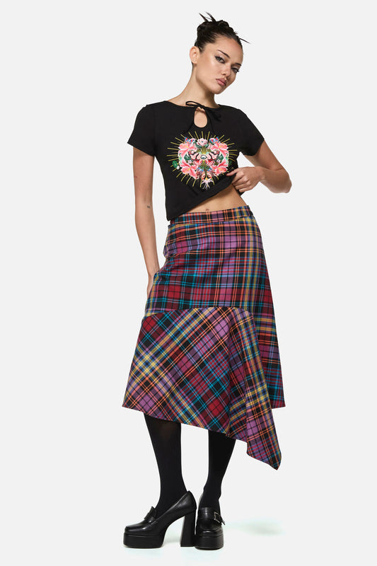 Black Friday - Nightminds Tartan Midi Skirt - multi