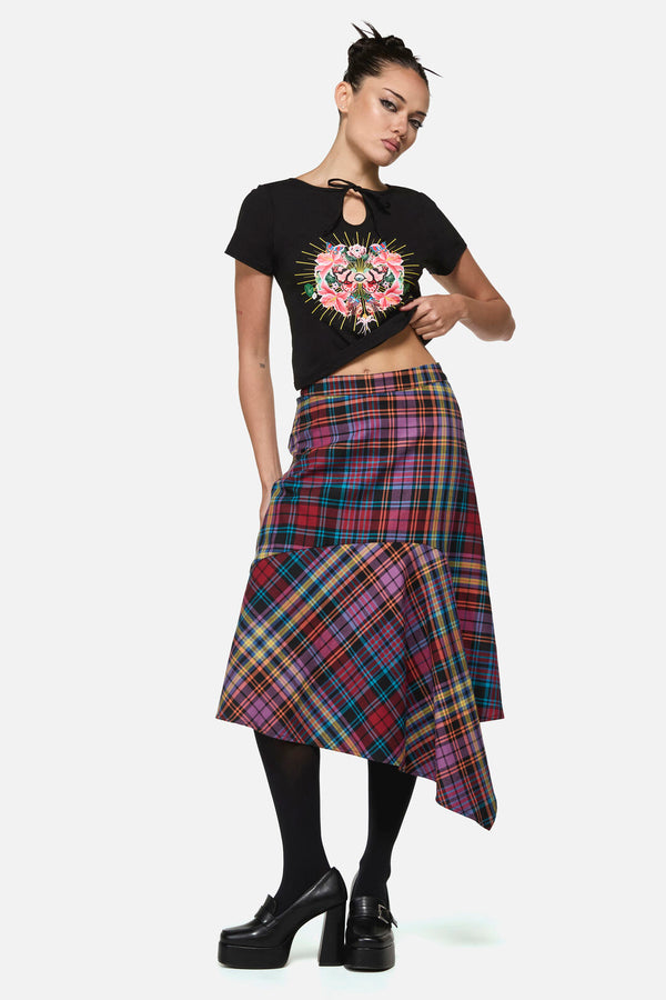 Black Friday - Nightminds Tartan Midi Skirt - multi