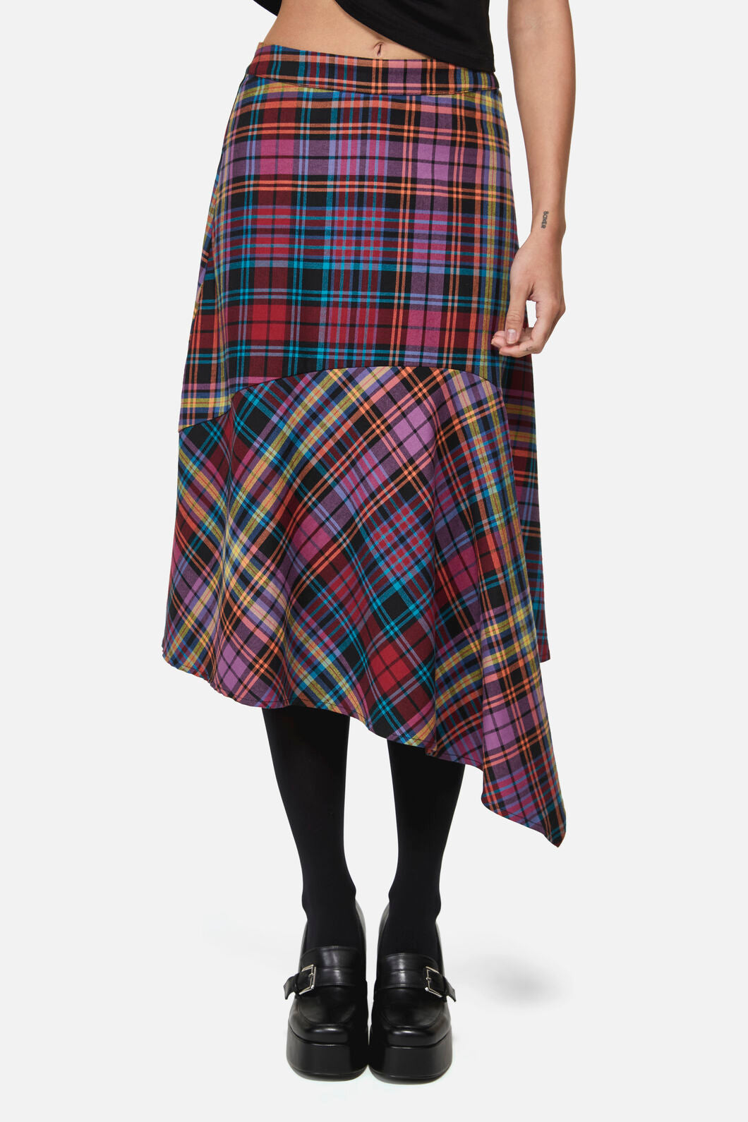 Black Friday - Nightminds Tartan Midi Skirt - multi