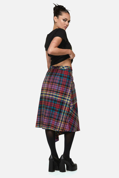 Black Friday - Nightminds Tartan Midi Skirt - multi