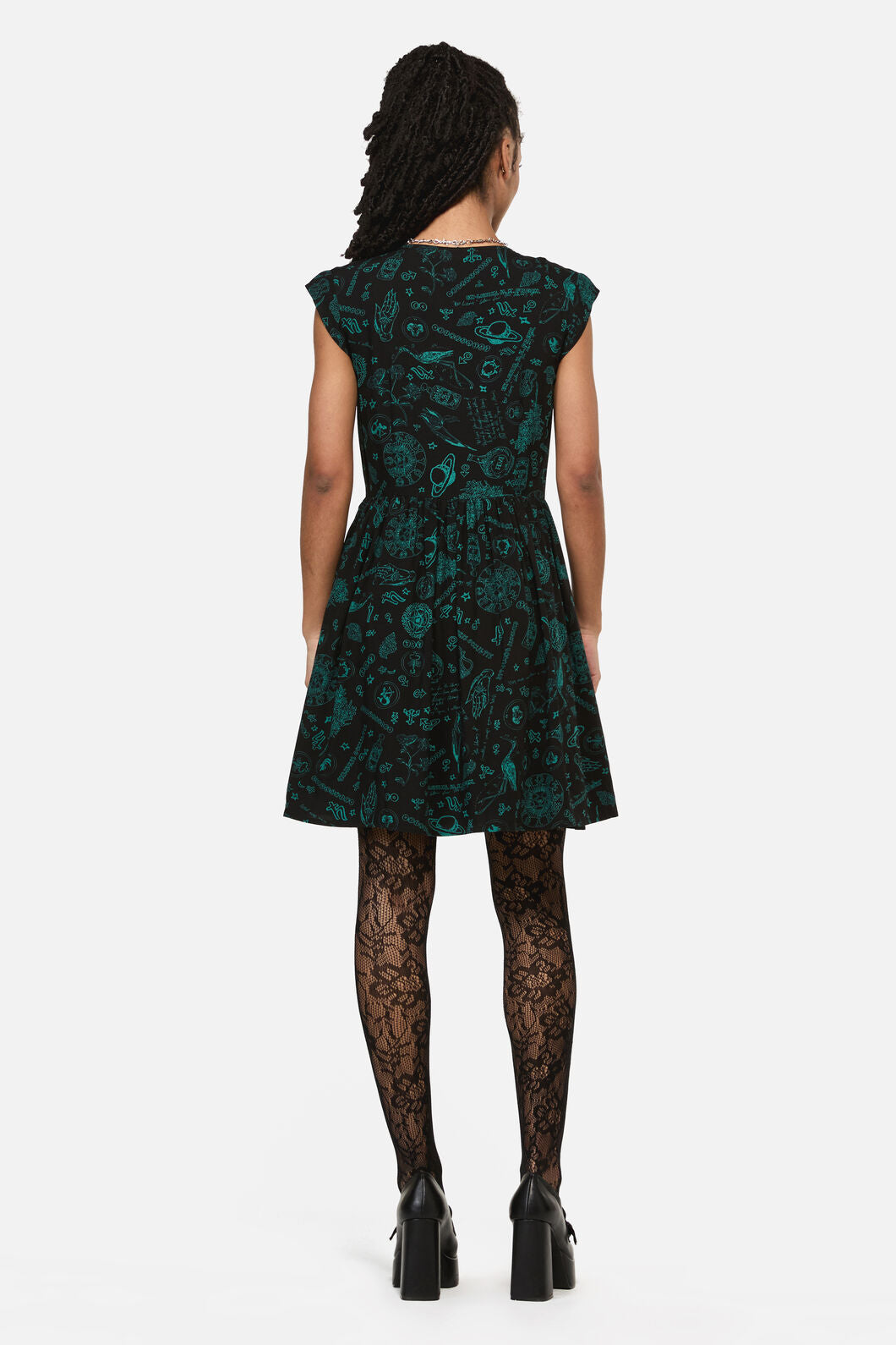 Black Friday - Spellbook Goth Print Dress - black