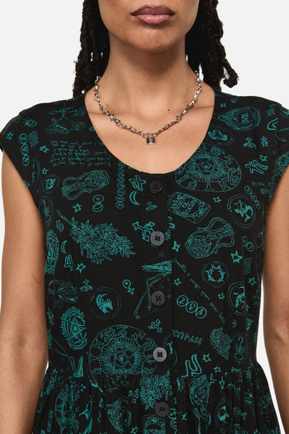 Black Friday - Spellbook Goth Print Dress - black