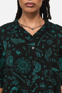 Black Friday - Spellbook Goth Print Blouse - black