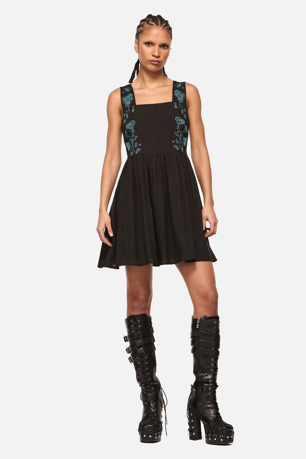 Black Friday - Spellbook Embroidered Pinafore - black