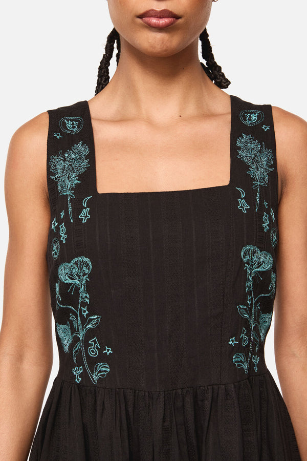 Black Friday - Spellbook Embroidered Pinafore - black