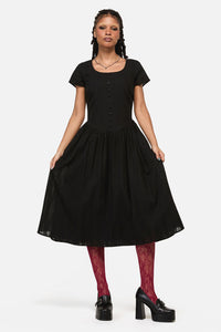 Black Friday - Witches Drop Waist Midi Dress - black