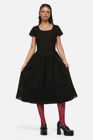 Black Friday - Witches Drop Waist Midi Dress - black
