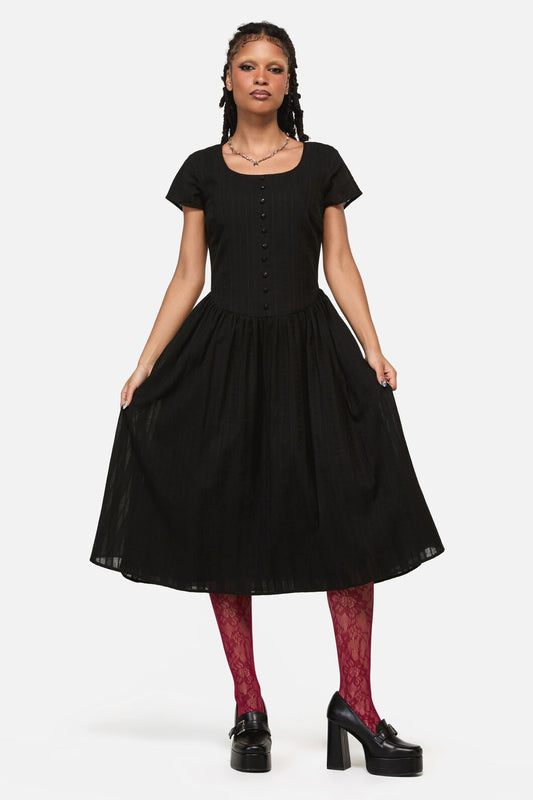 Black Friday - Witches Drop Waist Midi Dress - black