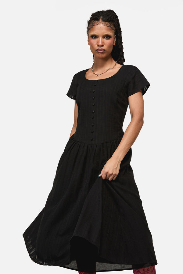 Black Friday - Witches Drop Waist Midi Dress - black