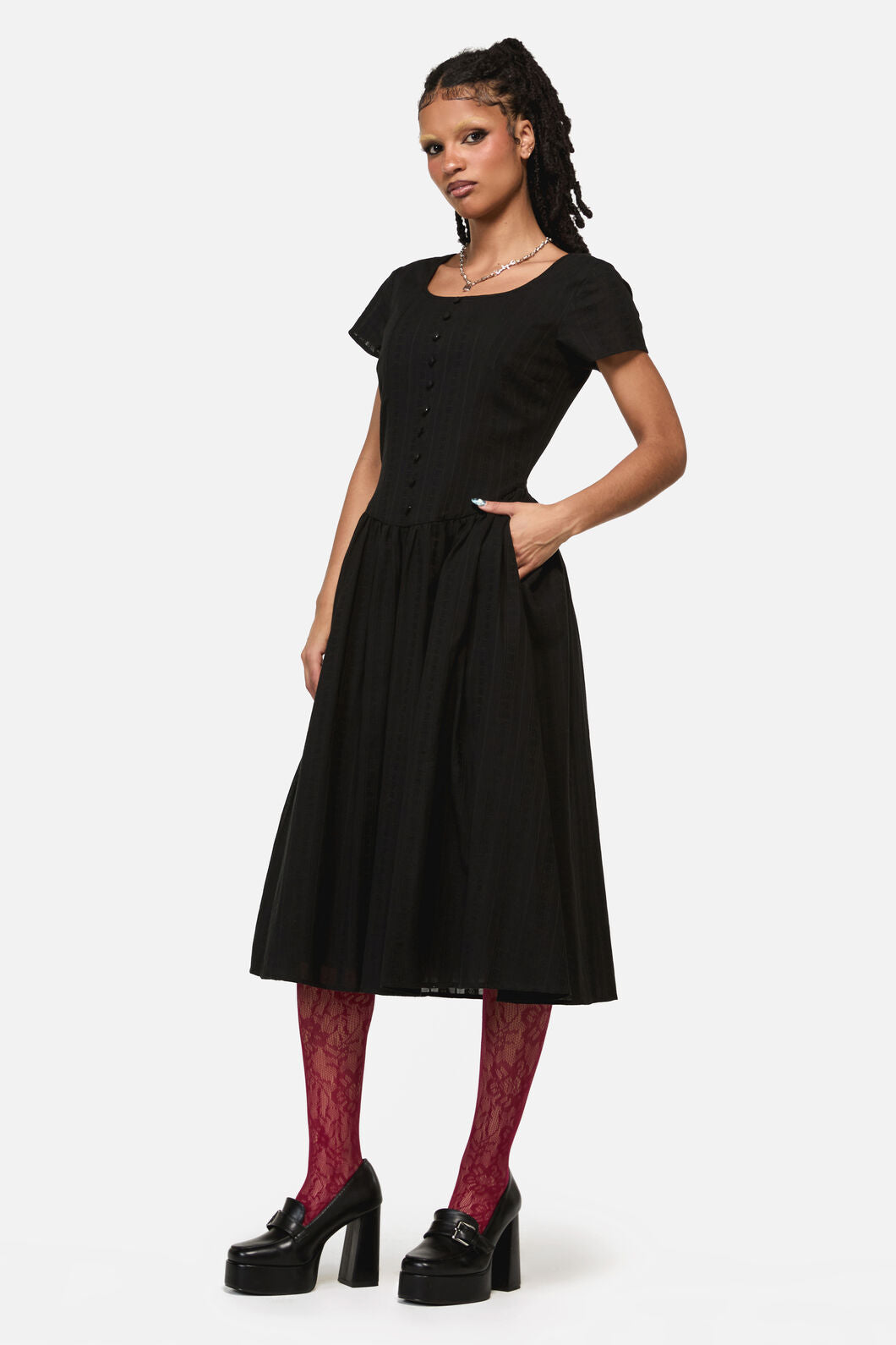 Black Friday - Witches Drop Waist Midi Dress - black