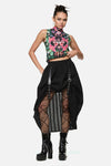 Black Friday - Witches Garden Goth Midi Skirt - black