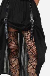 Black Friday - Witches Garden Goth Midi Skirt - black