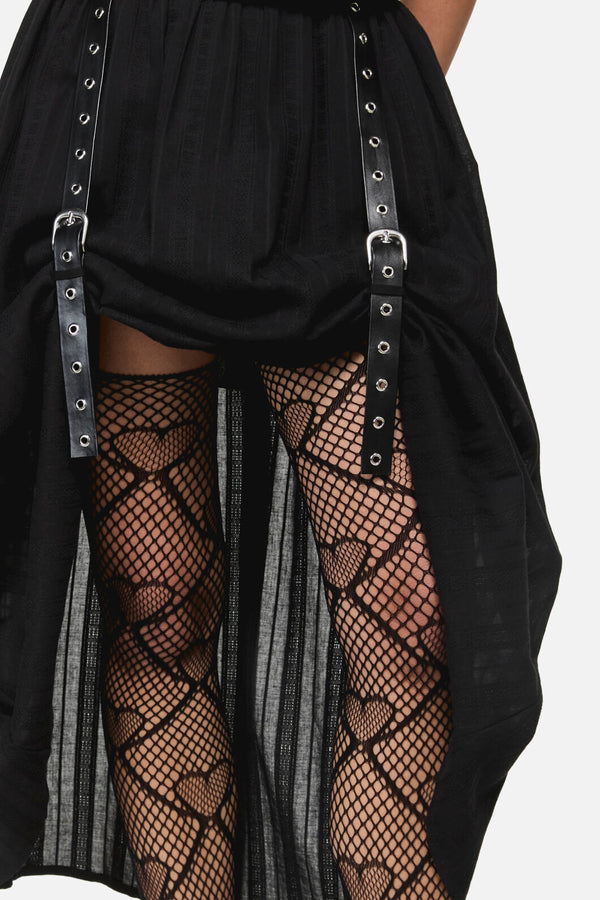 Black Friday - Witches Garden Goth Midi Skirt - black