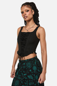 Black Friday - Witches Front Lace Corset - black