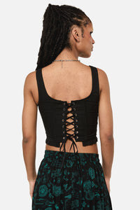 Black Friday - Witches Front Lace Corset - black