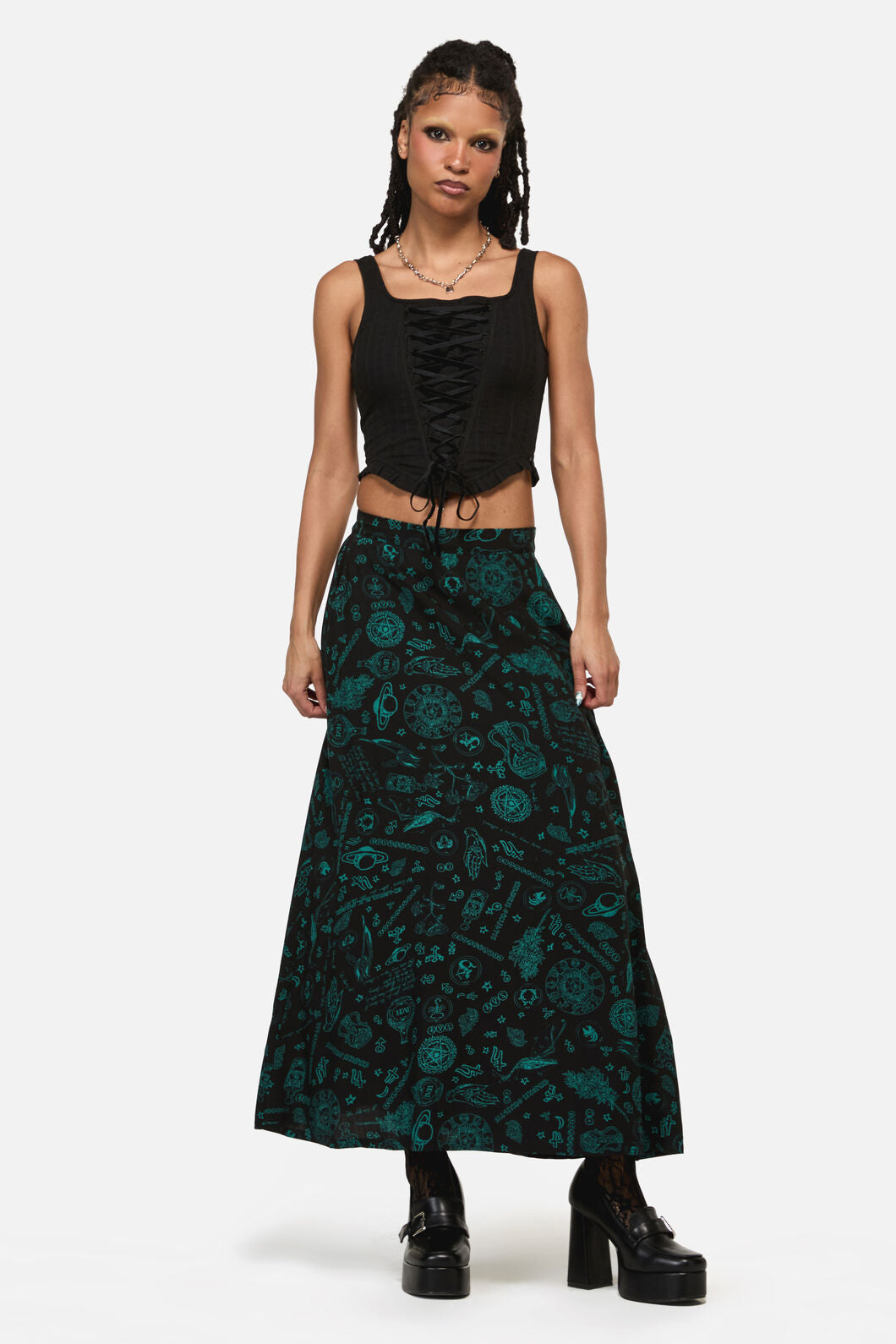 Black Friday - Witches Front Lace Corset - black