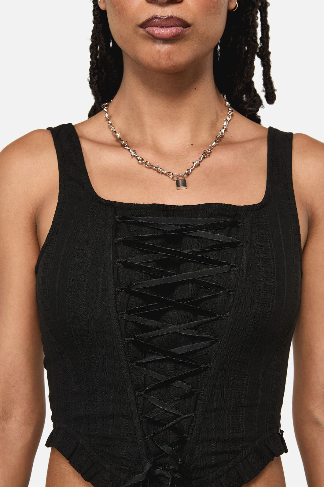Black Friday - Witches Front Lace Corset - black
