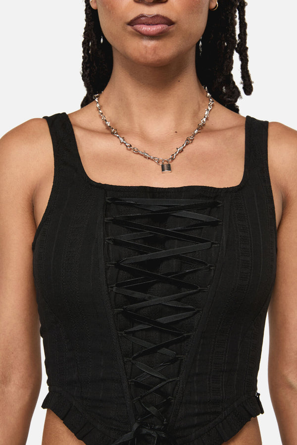 Black Friday - Witches Front Lace Corset - black