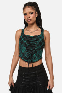 Black Friday - Conjuring Goth Tartan Corset - black
