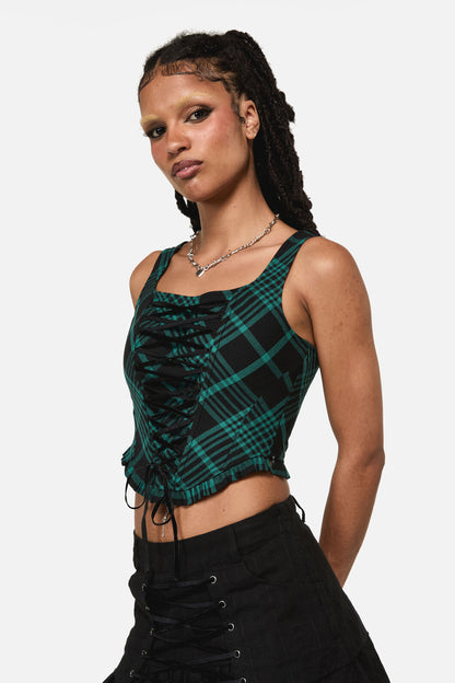 Black Friday - Conjuring Goth Tartan Corset - black
