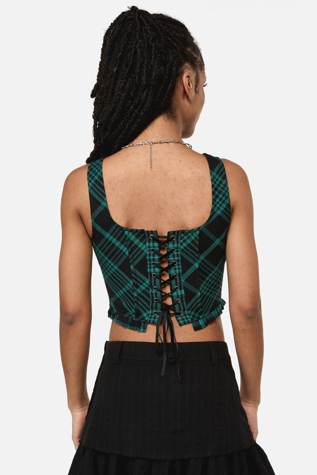 Black Friday - Conjuring Goth Tartan Corset - black