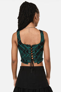 Black Friday - Conjuring Goth Tartan Corset - black
