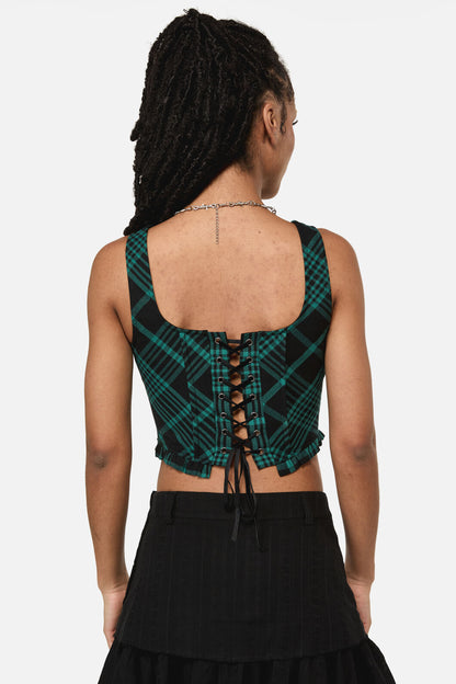 Black Friday - Conjuring Goth Tartan Corset - black