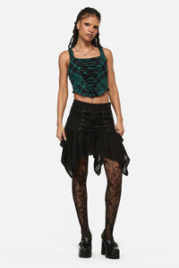 Black Friday - Conjuring Goth Tartan Corset - black