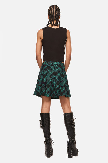 Black Friday - Conjuring Tartan Goth Skort - black-sage
