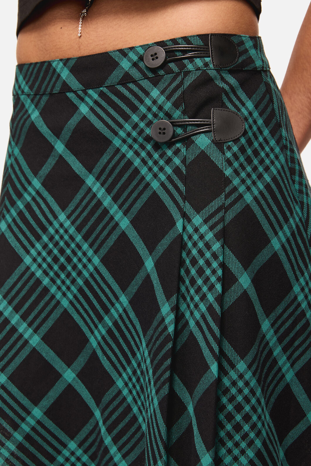 Black Friday - Conjuring Tartan Goth Skort - black-sage