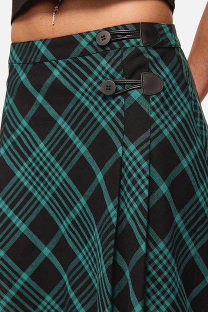 Black Friday - Conjuring Tartan Goth Skort - black-sage