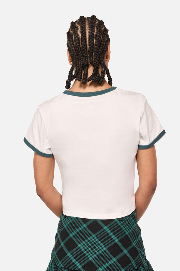 Black Friday - Witches Print Baby Tee - cream