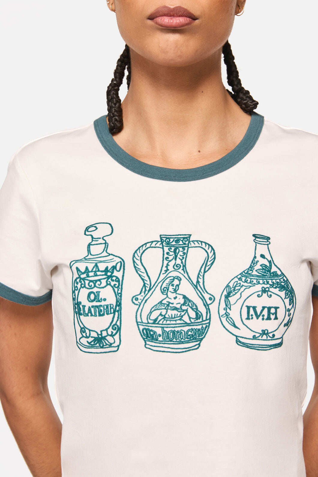 Black Friday - Witches Print Baby Tee - cream