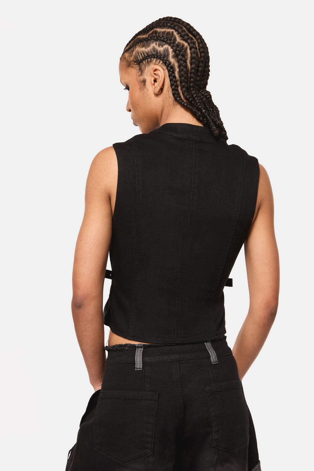 Black Friday - Vixi Denim Zip Cyber Corset - black-grey