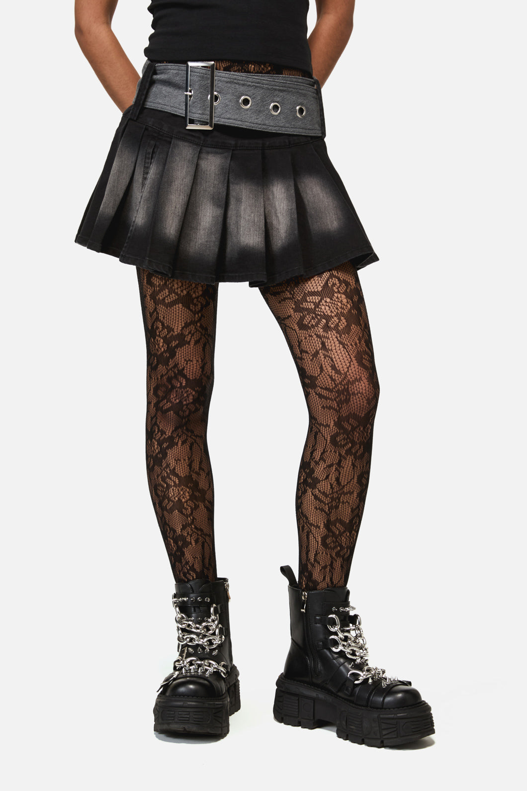 Black Friday - Vixi Cyber Tech Belt Skort - black-grey