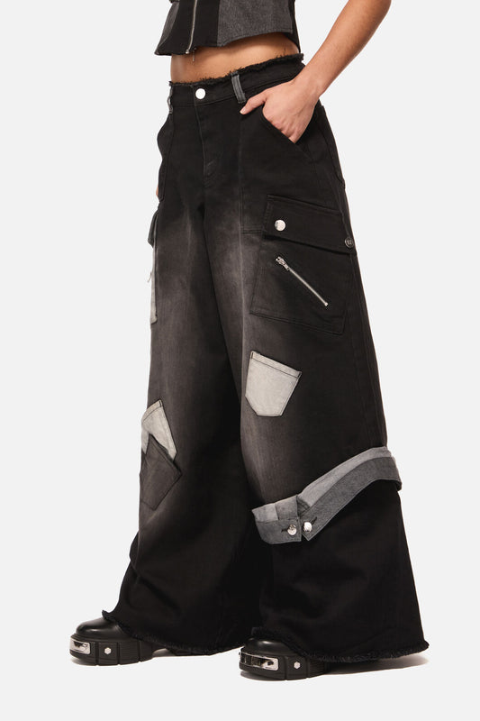 Black Friday - Vixi Cyber Tech Cargo Jean - black-grey