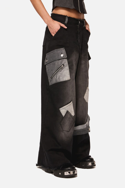 Black Friday - Vixi Cyber Tech Cargo Jean - black-grey