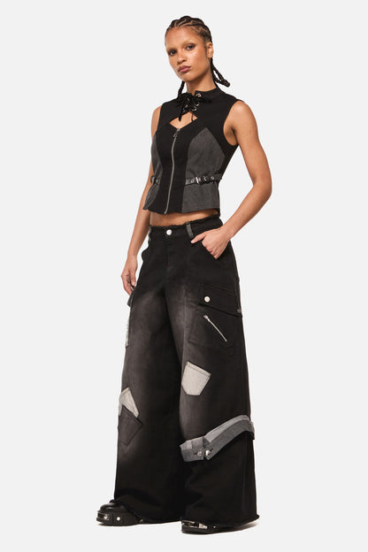 Black Friday - Vixi Cyber Tech Cargo Jean - black-grey