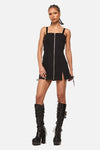 Black Friday - Thunder Denim Zip Mini Dress - black