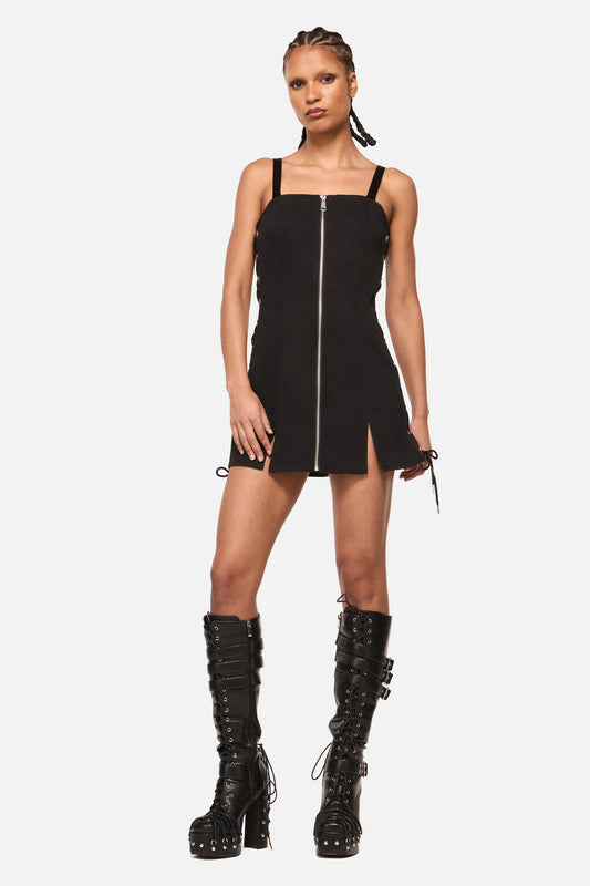 Black Friday - Thunder Denim Zip Mini Dress - black