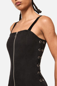 Black Friday - Thunder Denim Zip Mini Dress - black