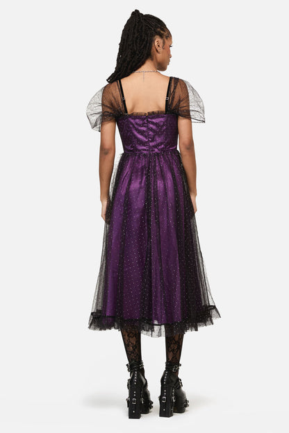 Black Friday - Gothic Diamante Formal Dress - plum