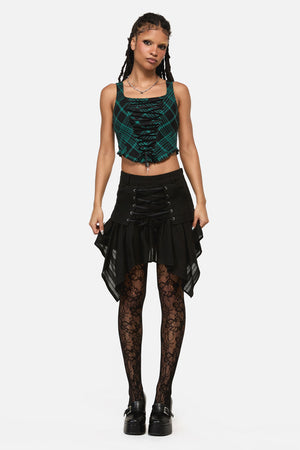 Black Friday - Witches Lacing Hanky Skirt - black